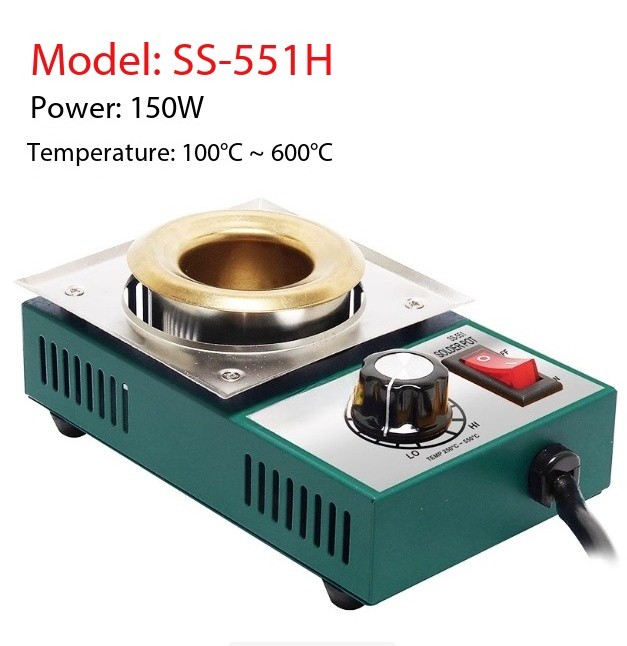 220V Mini Soldering Pot for Melting Solder, 150W/200W/250W/300W Power