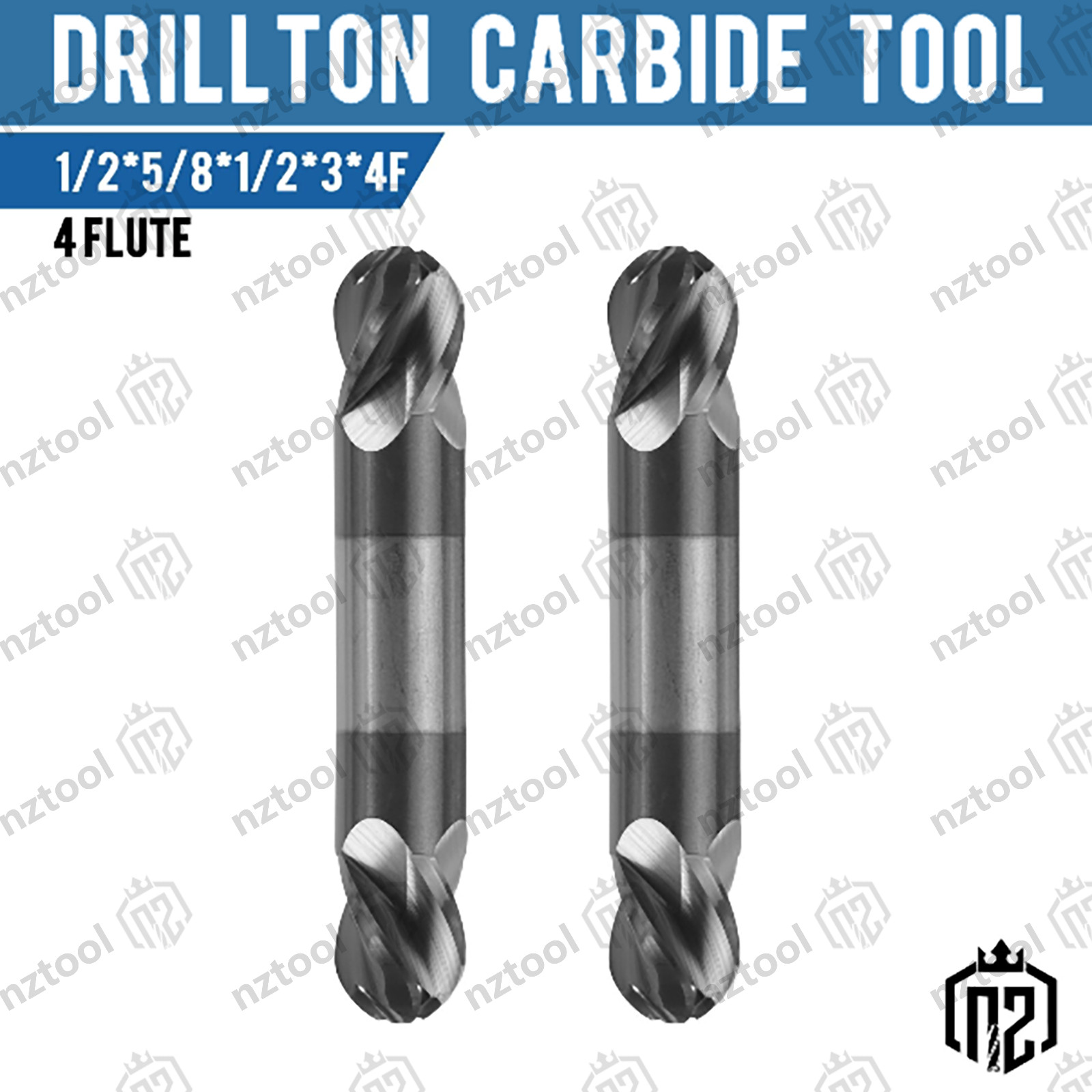 2PCS 4 Flute 1/2\