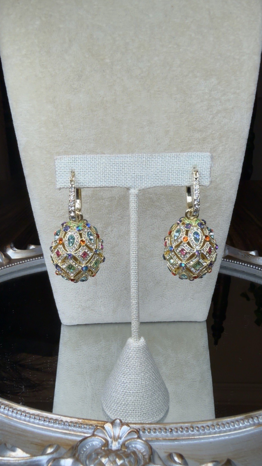 Heidi Daus Drop Egg Crystal Pierced Earrings , New Heidi Daus Drop Egg Crystal Pierced Earrings , New