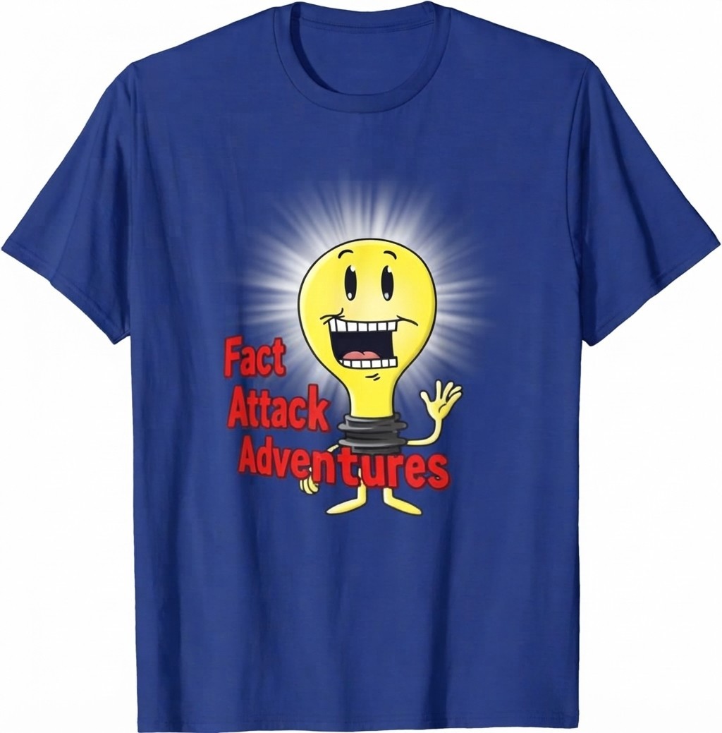 Funny Fact Attack Adventures Light Bulb T-Shirt