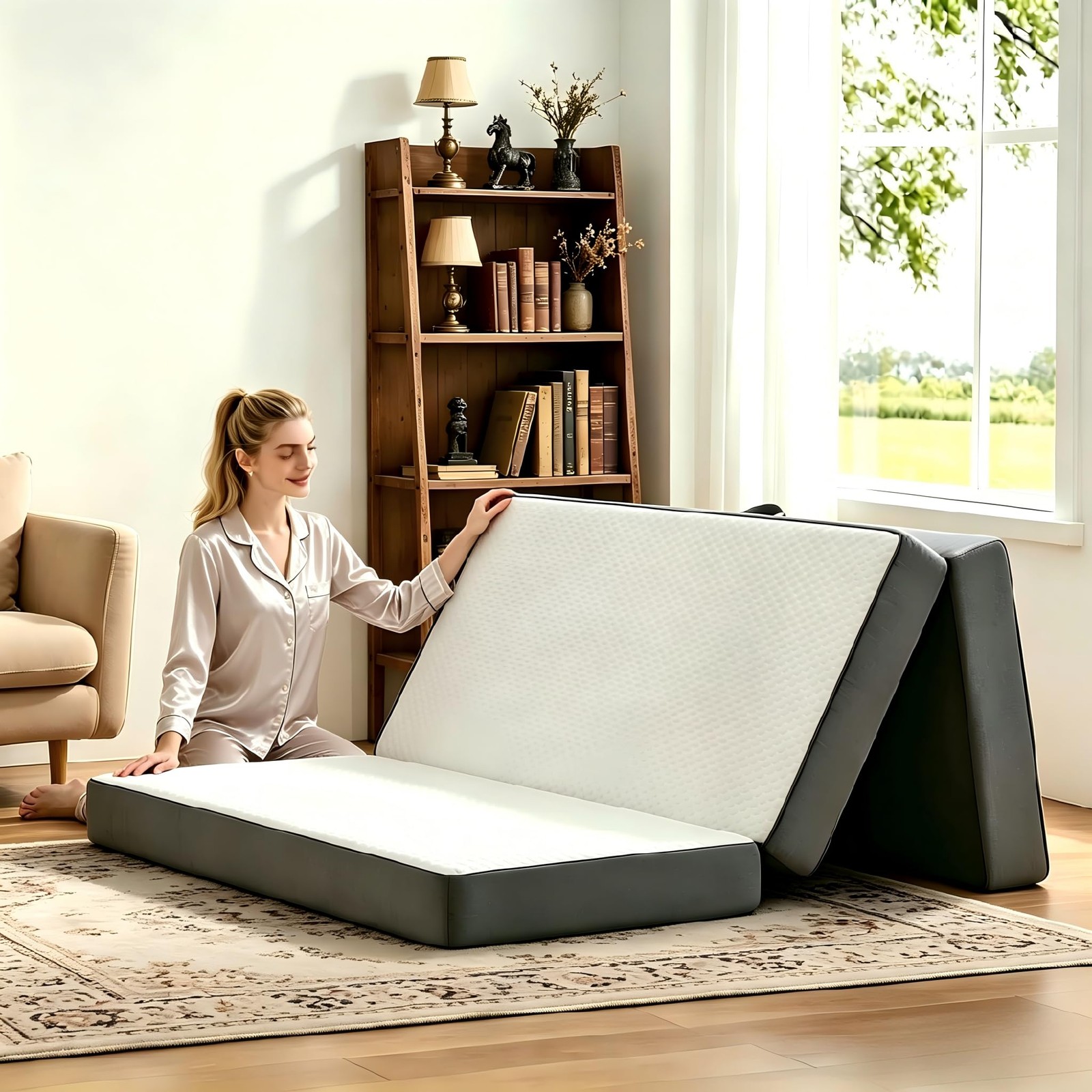 Folding Foam Mats 4 Inch Foldable Floor Pads Folding Foam Mats 4 Inch Foldable Floor Pads