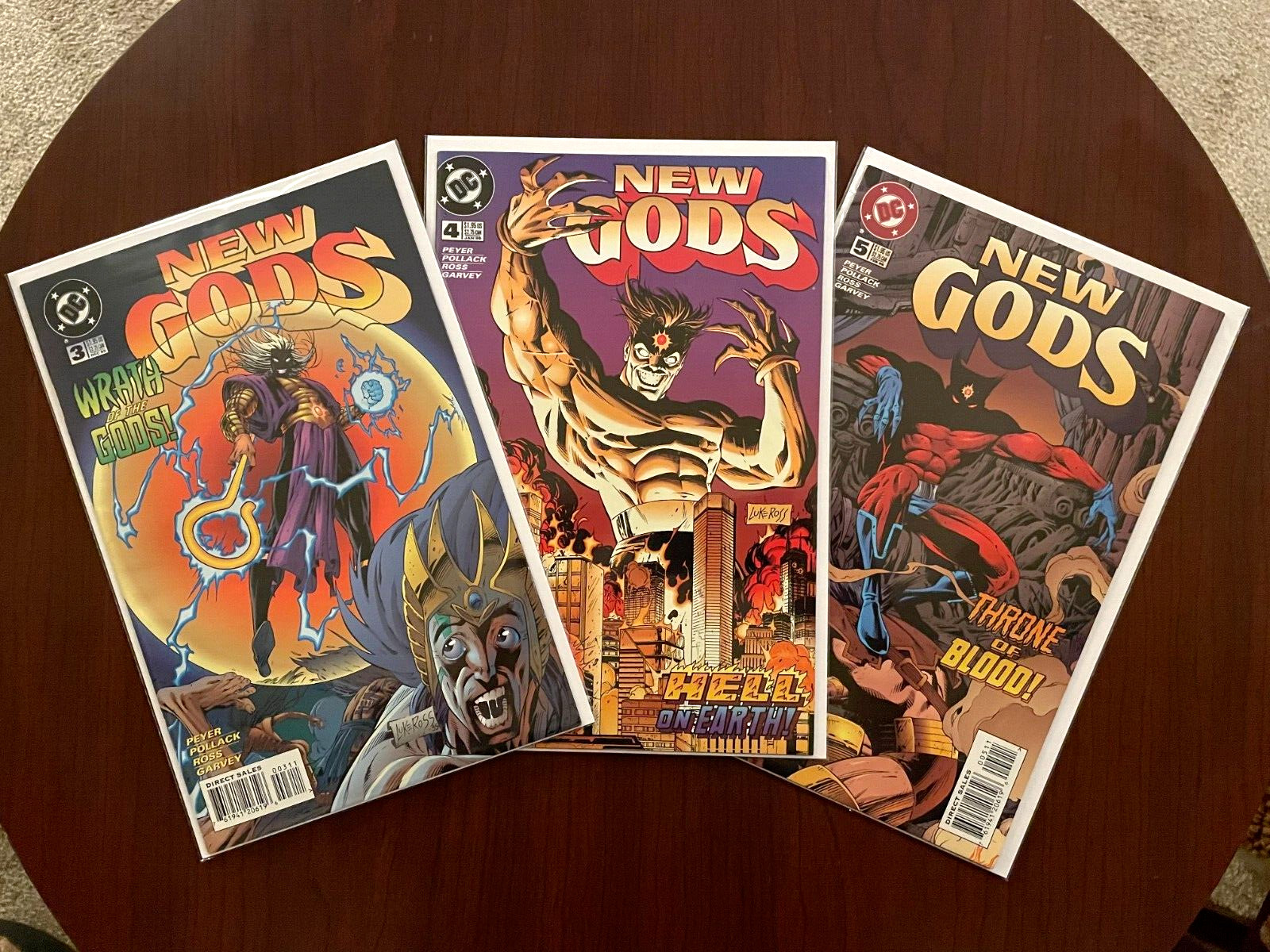 (Lot of 3 Comics) New Gods #3 #4 #5 (DC 1995-96) Luke Ross 1st Pythia VF/NM