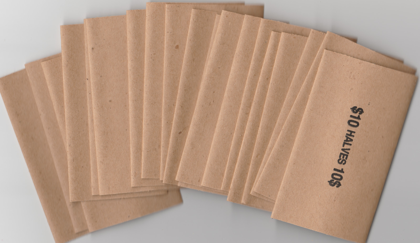 20 Pack Half Dollar Pop-Open Weldseam Tubular Flat Paper Roll Coin Wrappers-NEW