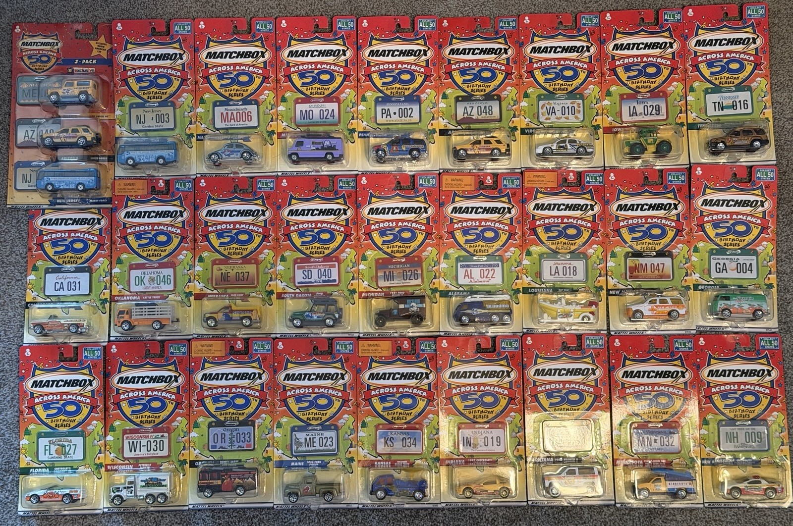 Matchbox Across America 50th Birthday Diecast Vehicle Lot 1:64 2002 Unopened Matchbox Across America 50th Birthday Diecast Vehicle Lot 1:64 2002 Unopened