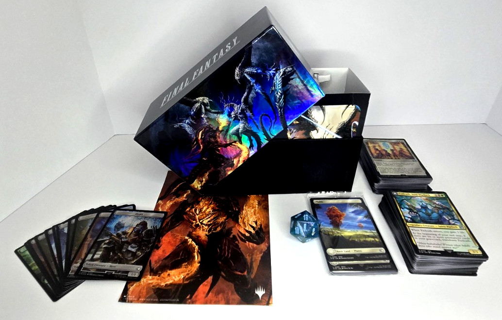 MTG FINAL FANTASY 200 Card Lot Sealed Lands Tokens Gift Box Spindown Magic