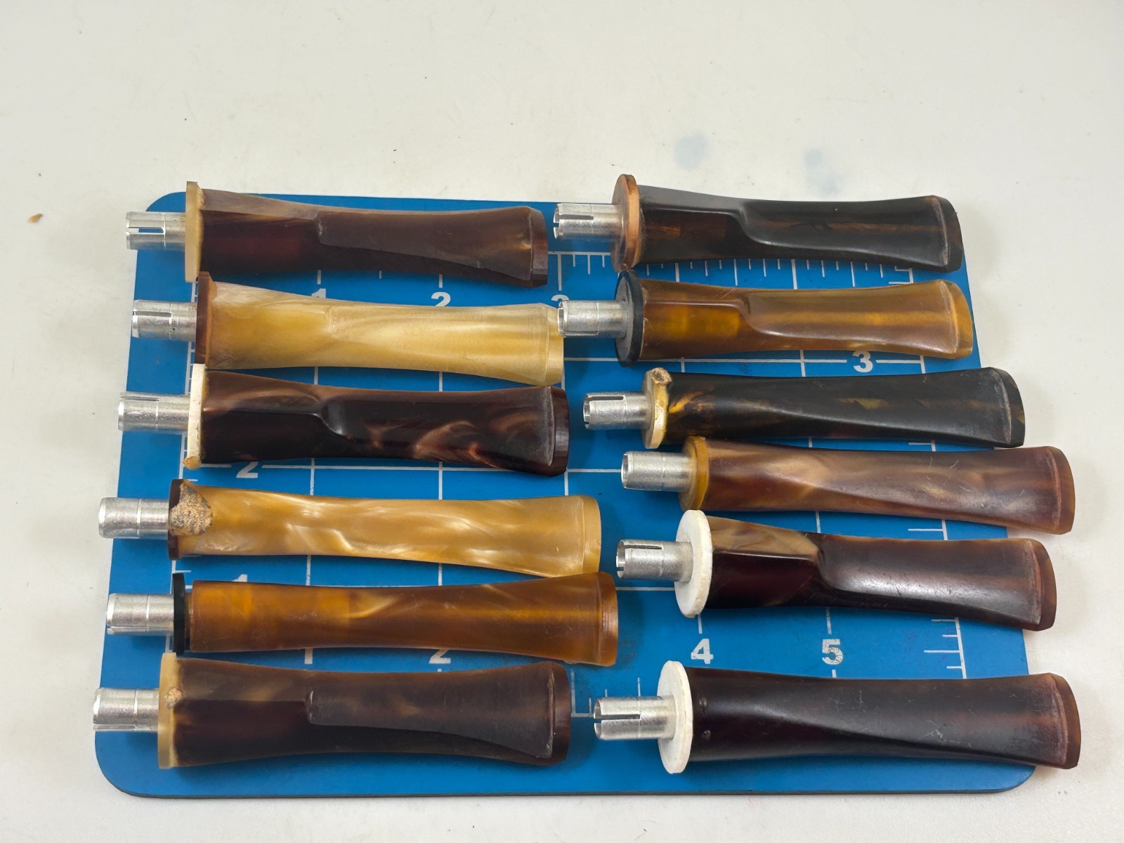 Judd's Lot of 12 Very Nice Never Used Banded Lucite Pipe Stems