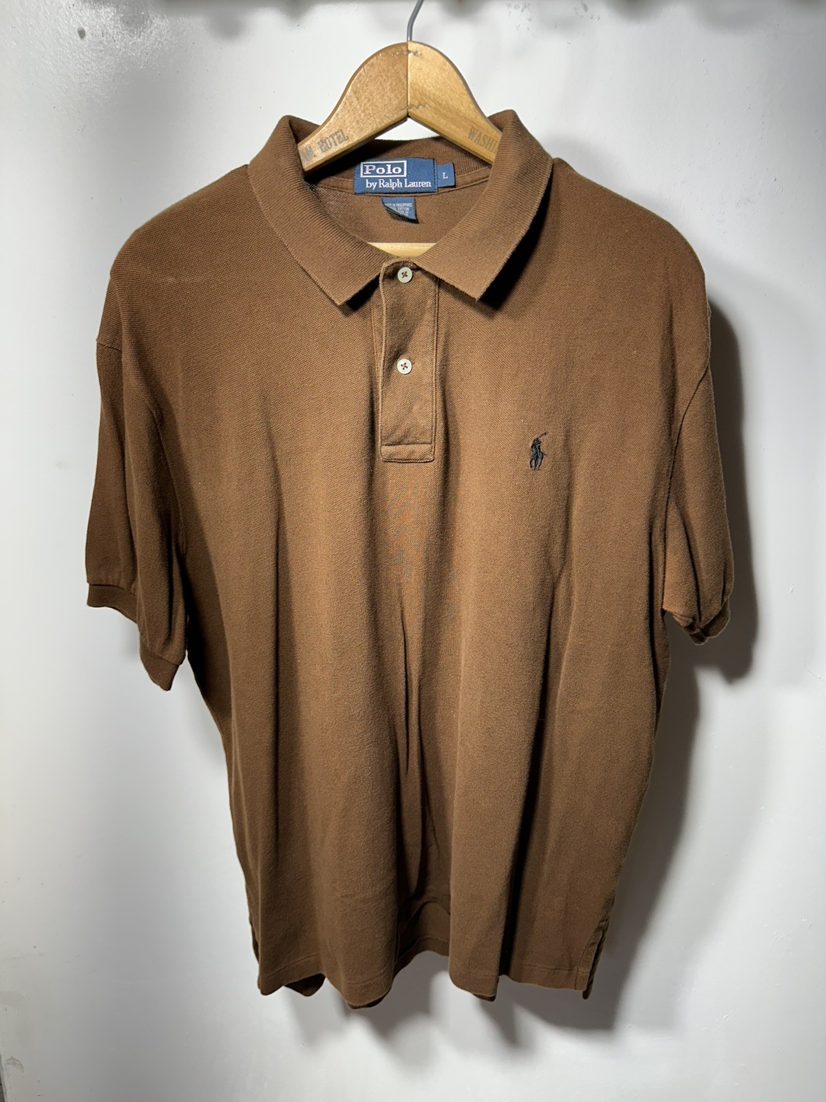 Vintage Polo Ralph Lauren Polo Shirt Men’s Brown Polo with Black Pony Logo - L Vintage Polo Ralph Lauren Polo Shirt Men’s Brown Polo with Black Pony Logo - L