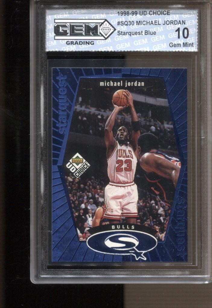 1998-99 Michael Jordan UD Choice Starquest Blue #SQ30 Gem Mint 10 Chicago Bulls