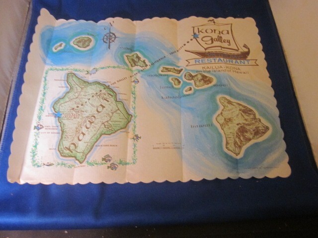 Kona Galley Restaurant Kailua Kona Hawaii Vintage Placemat  1980\