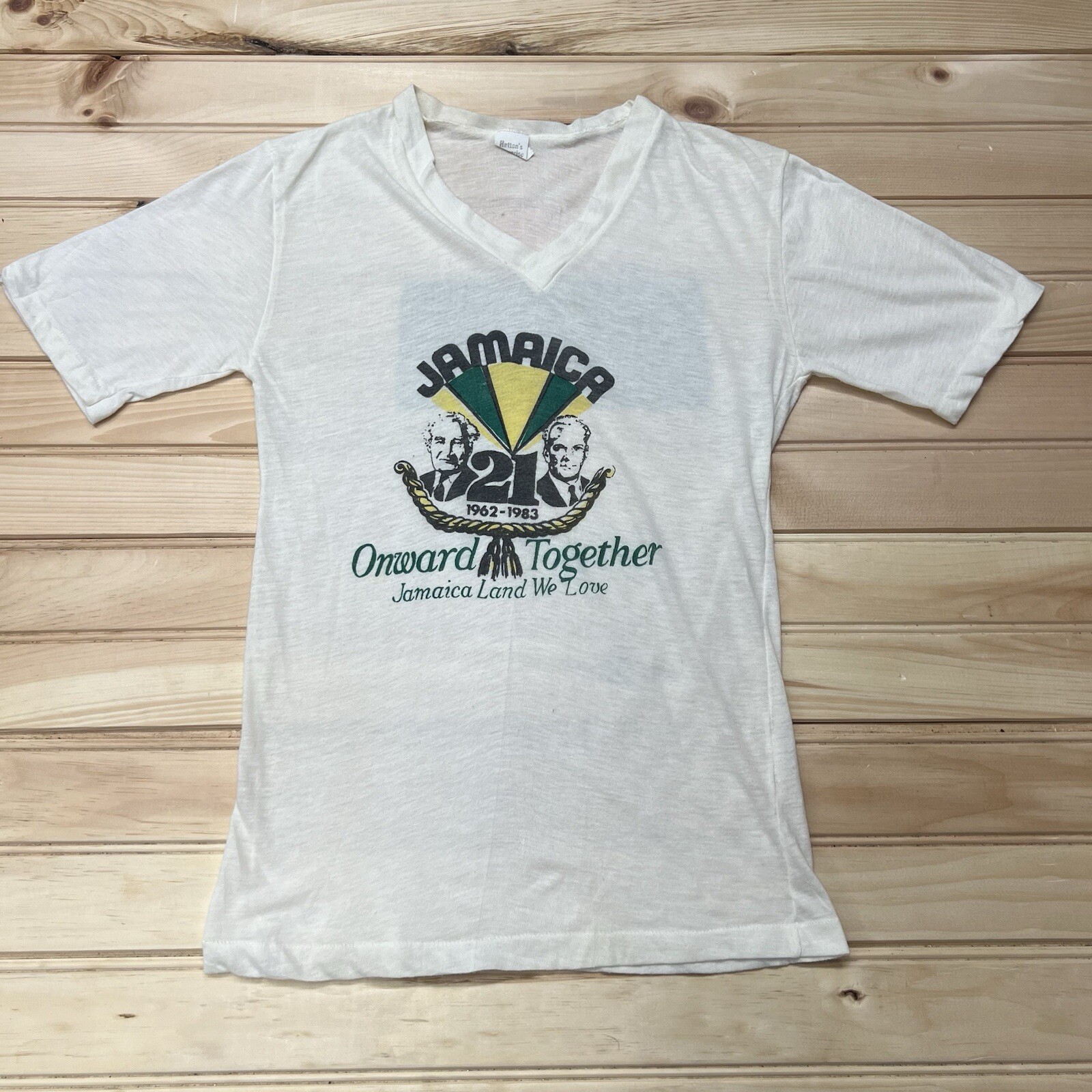 Vintage 1962-1983 Jamaica Onward Together National Party Shirt Size Small 