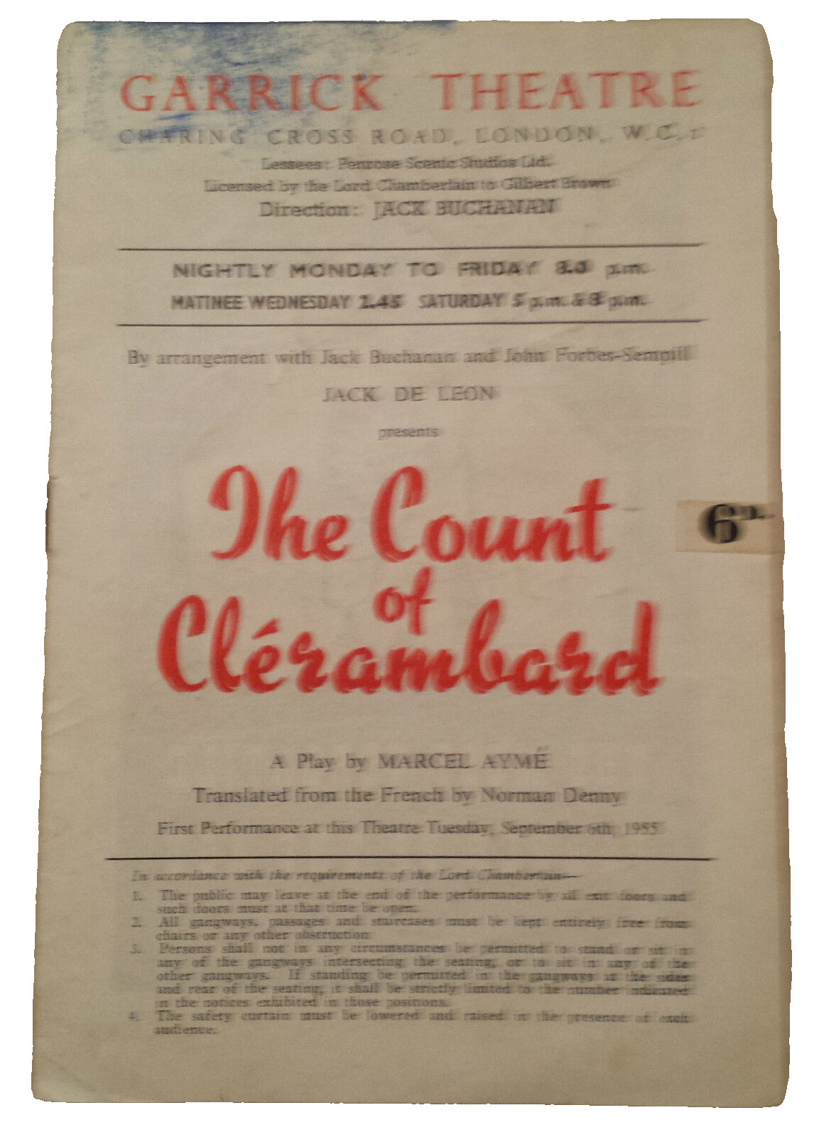The Count Of Clerambard - Alec McCowan Valerie Taylor 1930\'s Garrick Theatre