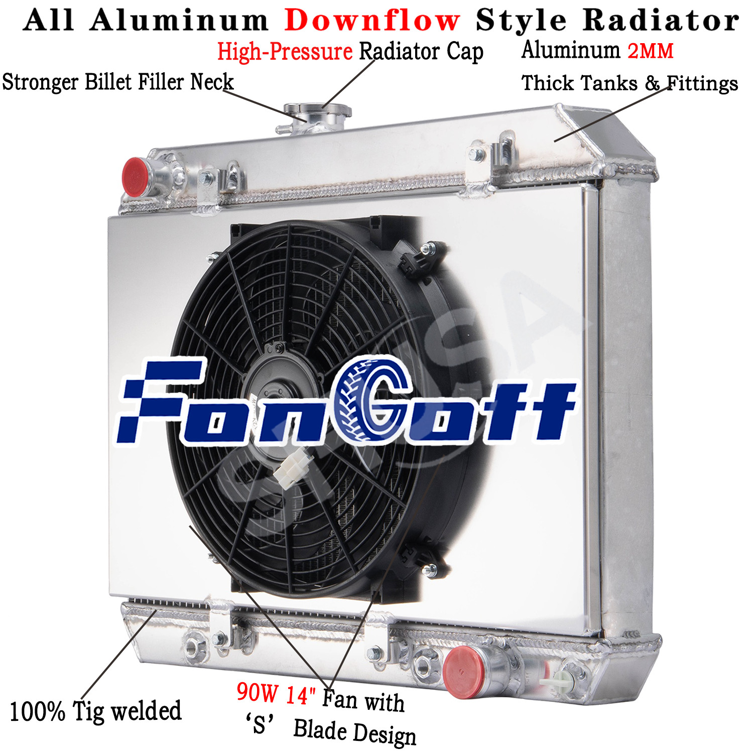 4 ROW Radiator&Shroud Fan Fits For 1965-1967 Pontiac LeMans Tempest GTO 5.3L V8 4 ROW Radiator&Shroud Fan Fits For 1965-1967 Pontiac LeMans Tempest GTO 5.3L V8