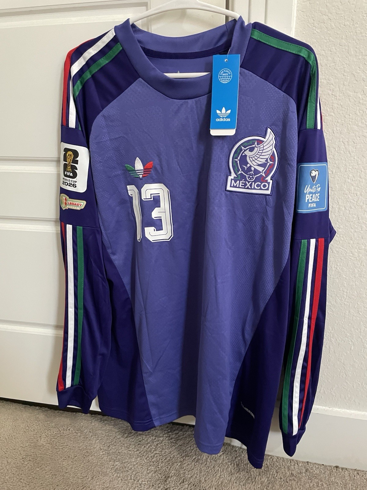 Ochoa Purple Mexico Away Goalkeeper Jersey 2026 Long Sleeve Slim XL (Fits Large)