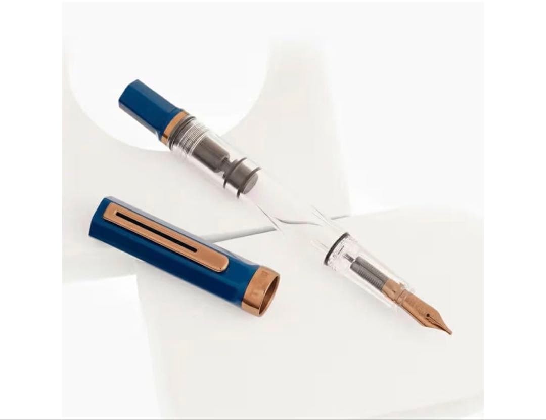 TWSBI Twisby Fountain Pen, Indigo Blue with Rose Gold, Inhalation F #b1788c