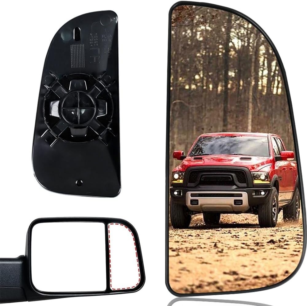 Passenger Right Side Lower Mirror Glass Replacement, for 2010-2020 Dodge Ram ...
