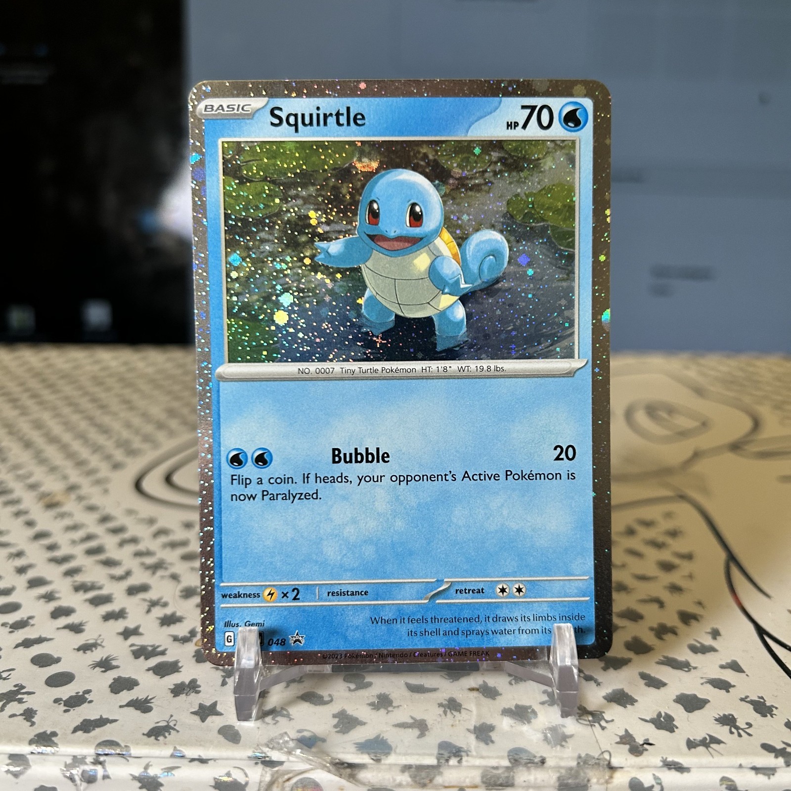 Squirtle SVP 048 Cosmos Holo Black Star Promo Pokemon Card NM Squirtle SVP 048 Cosmos Holo Black Star Promo Pokemon Card NM