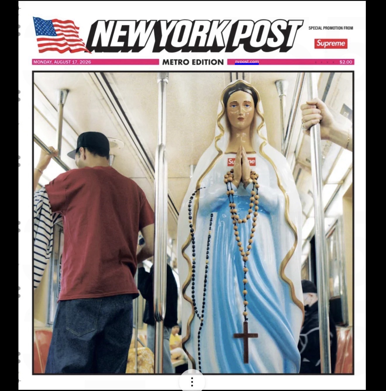 SUPREME New York Post Metro Edition Aug 17 2026 Newspaper “Deliver Us From Evil” SUPREME New York Post Metro Edition Aug 17 2026 Newspaper “Deliver Us From Evil”