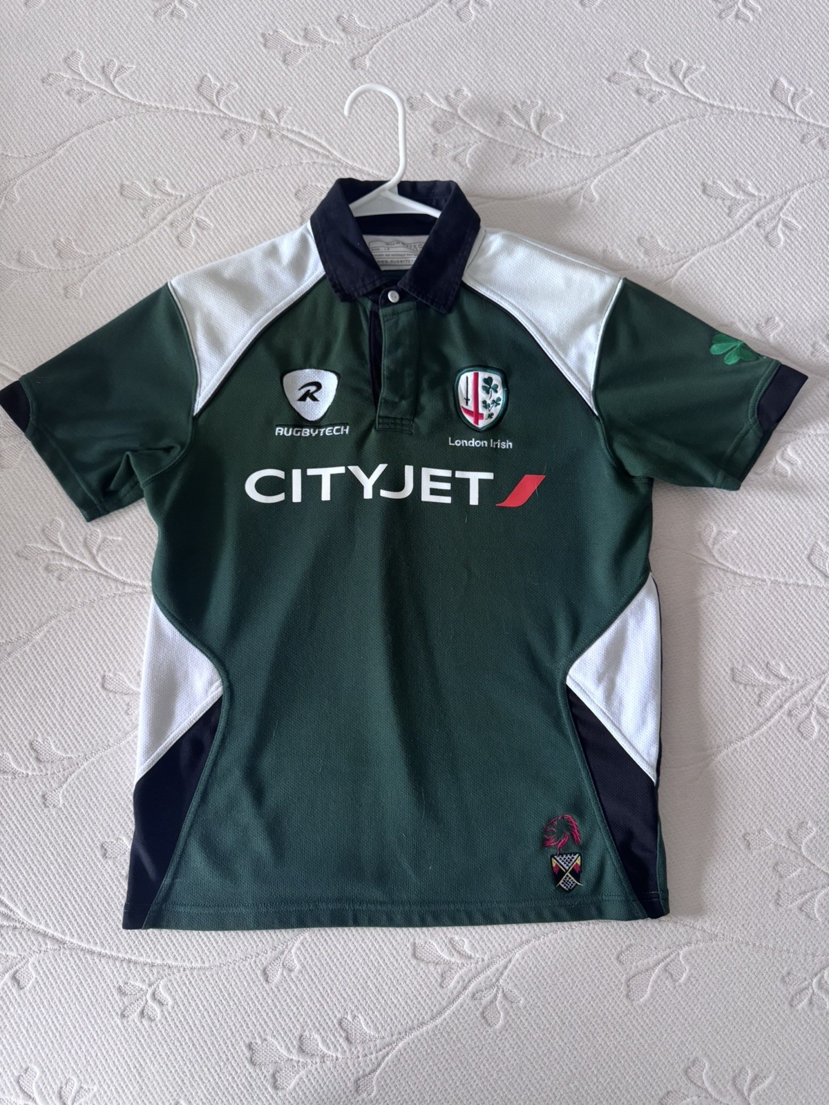 Vintage London Irish Cityjet Union Green Rugby Jersey Size S Vintage London Irish Cityjet Union Green Rugby Jersey Size S