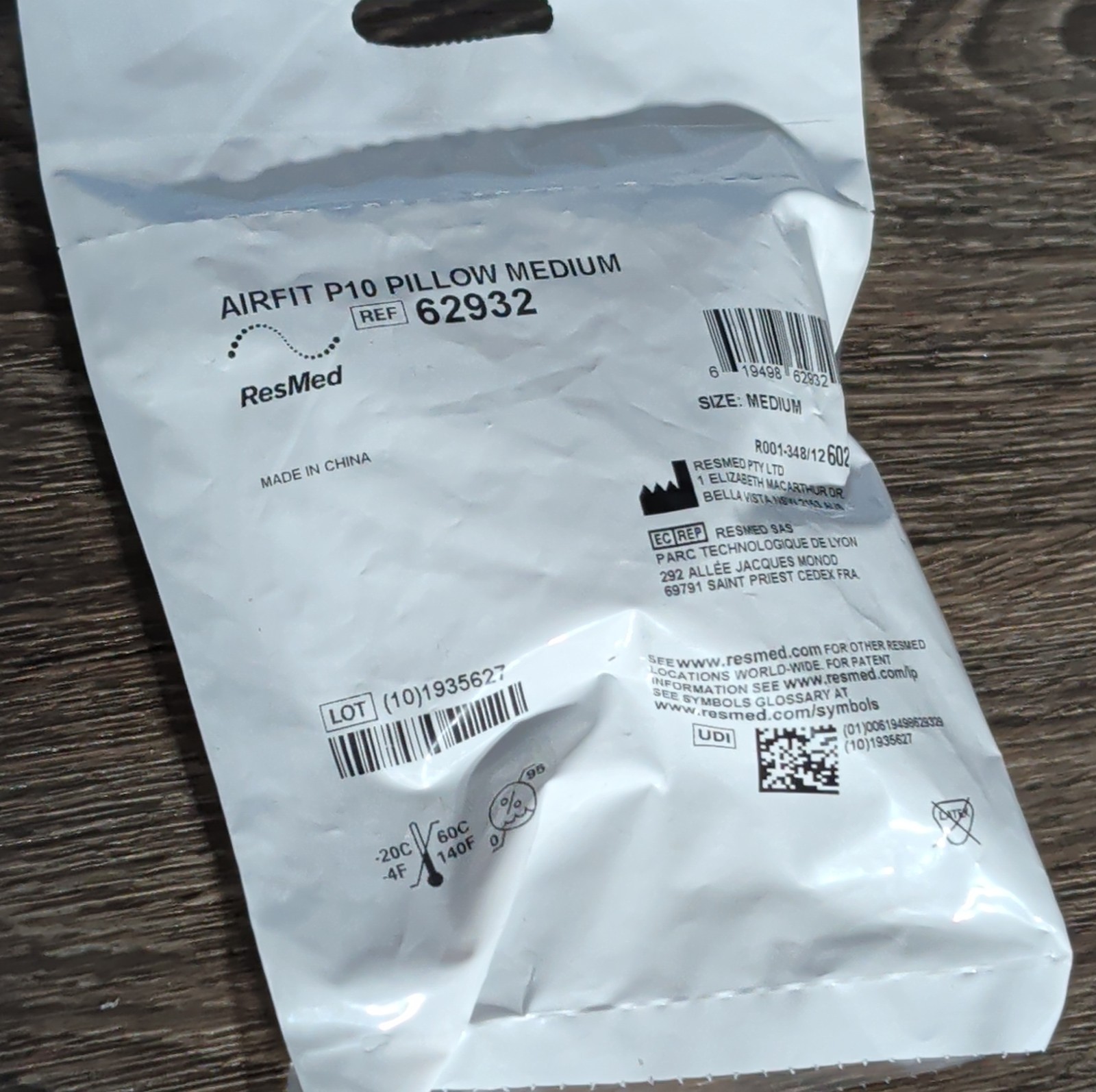 ResMed Airfit P10 Nasal Pillow Cushion Size Medium 62932 New Factory sealed ResMed Airfit P10 Nasal Pillow Cushion Size Medium 62932 New Factory sealed