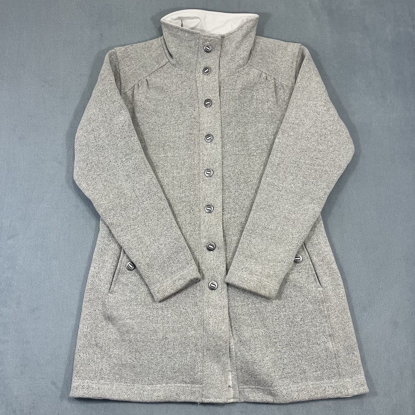 Kuhl Savina Sweater Fleece Button Up Long Jacket Coat Beige Women’s XL
