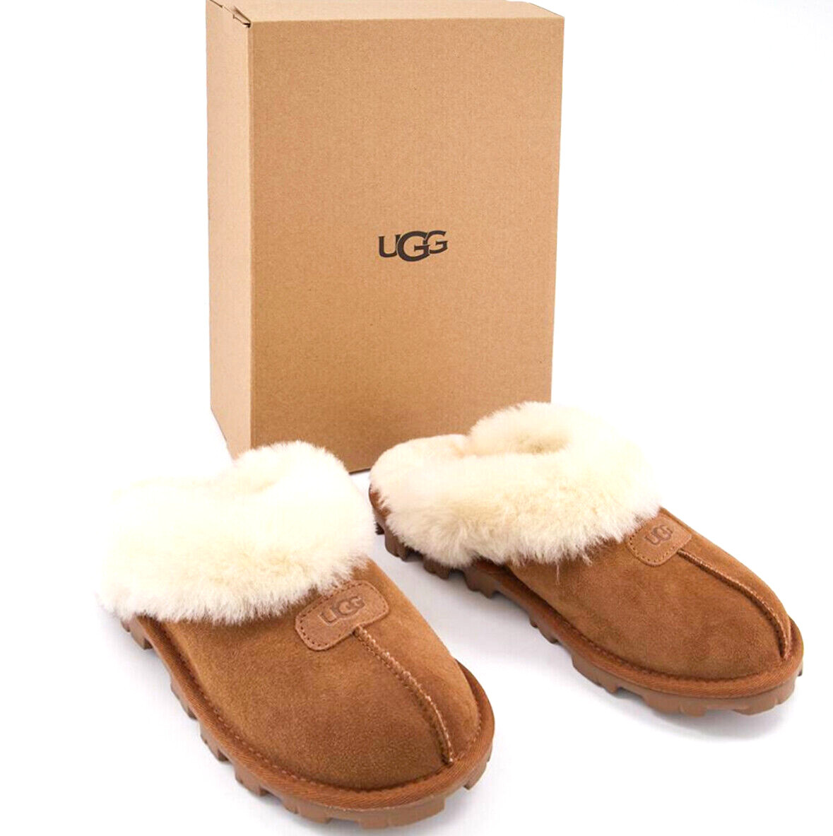 New in box Women\'s 100% UGG Brand Soft Coquette Slippers Shoes Chestnut 5125