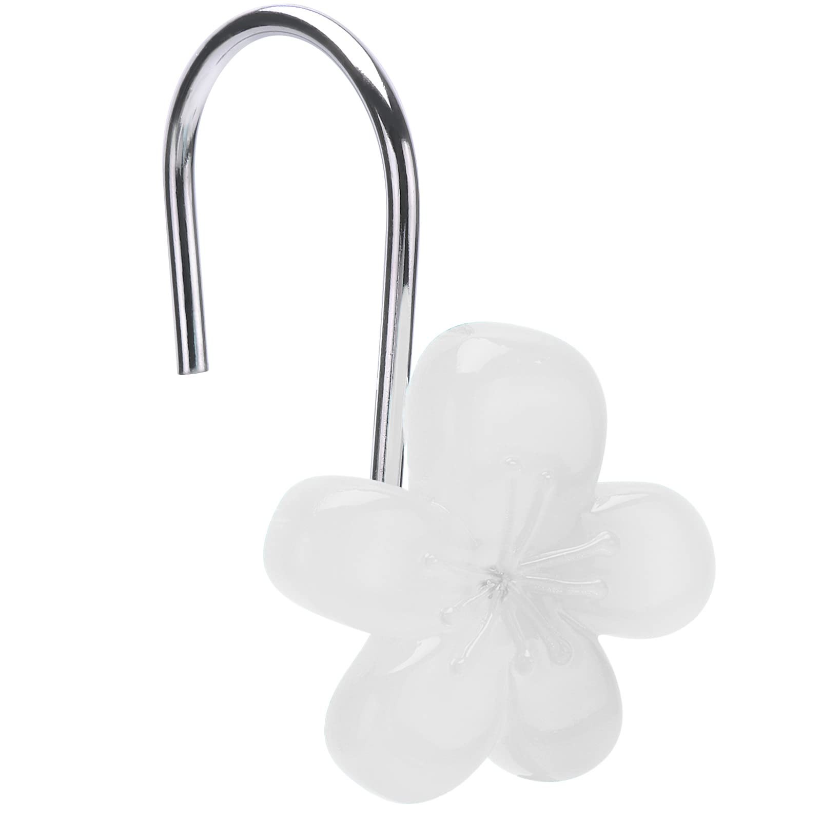 Cute Flower Shower Curtain Hooks, Glow in The Dark, Pretty Floral Themed Elegant Cute Flower Shower Curtain Hooks, Glow in The Dark, Pretty Floral Themed Elegant