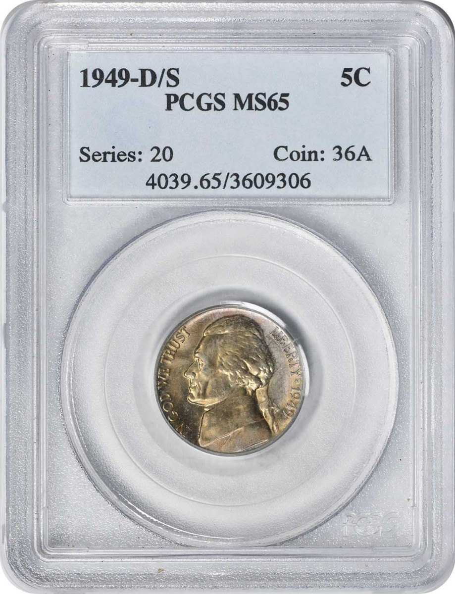 1949-D/S Jefferson Nickel MS65 PCGS