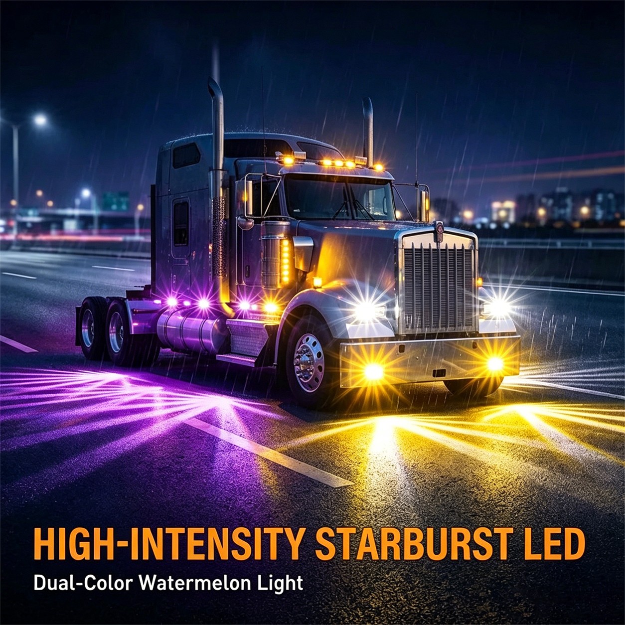 2/4/6x LED Watermelon Lights Glass Lens Truck Trailer Turn Signal Strobe Lamp