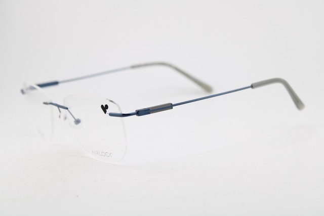 NEW AIRLOCK CROP 202 414 BLUE TITANIUM GUNMETAL AUTHENTIC EYEGLASSES 53-18