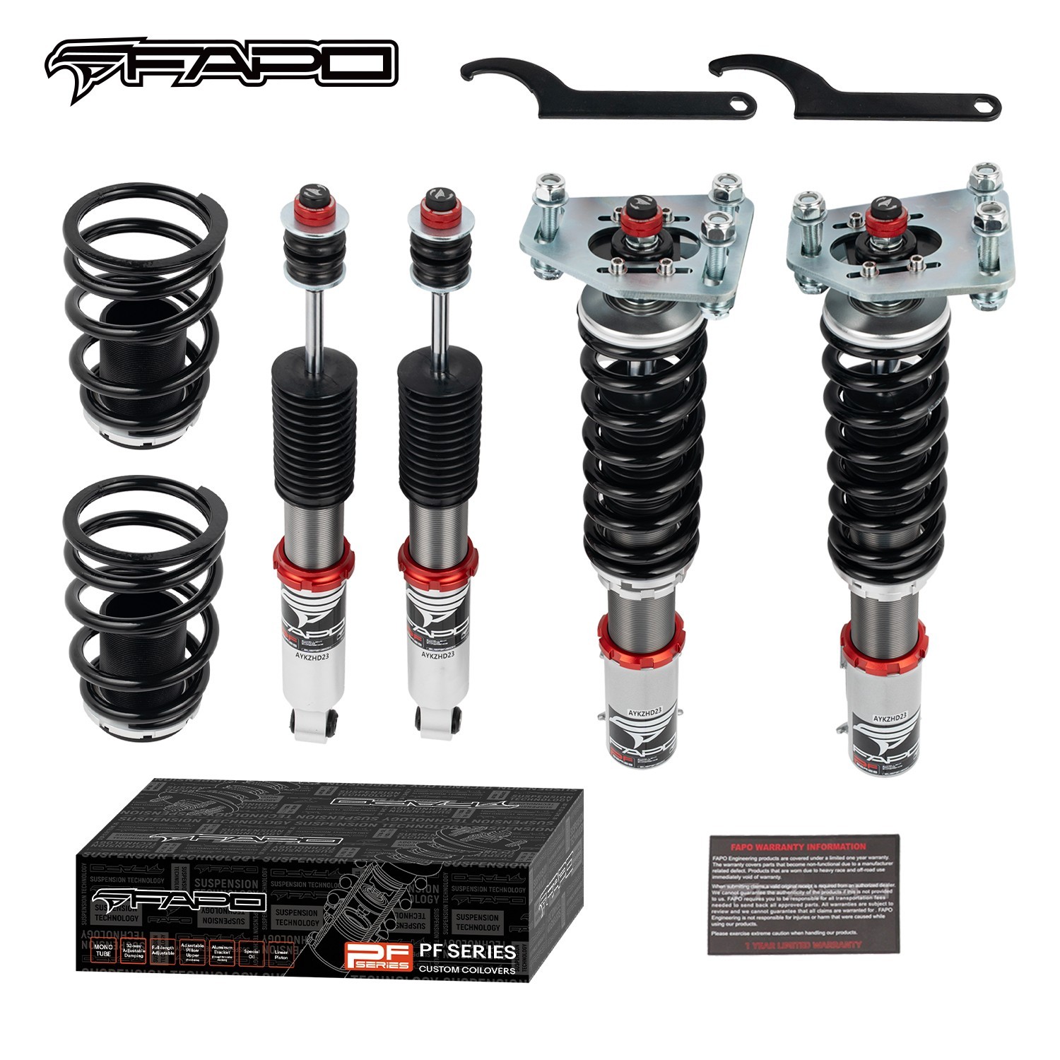 FAPO PF 32 Levels Damper Adj Coilover Lowering Kit For Ford Mustang 1979-1993
