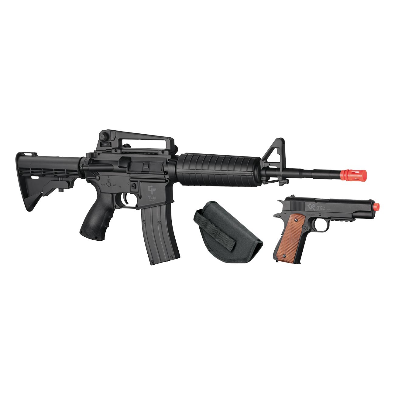 Crosman Game Face Defender Strike Airsoft Full/Semi-Auto Rifle And 1911 Pistol