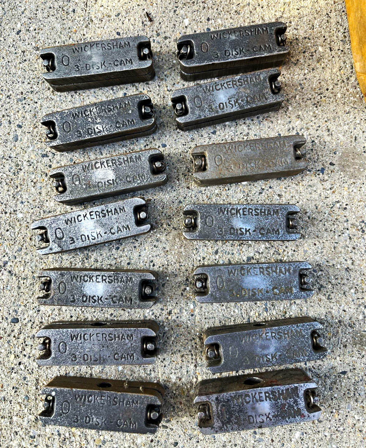 14 Vintage Wickersham No. 0 3 disk Cam Letterpress Quoins Printing Press