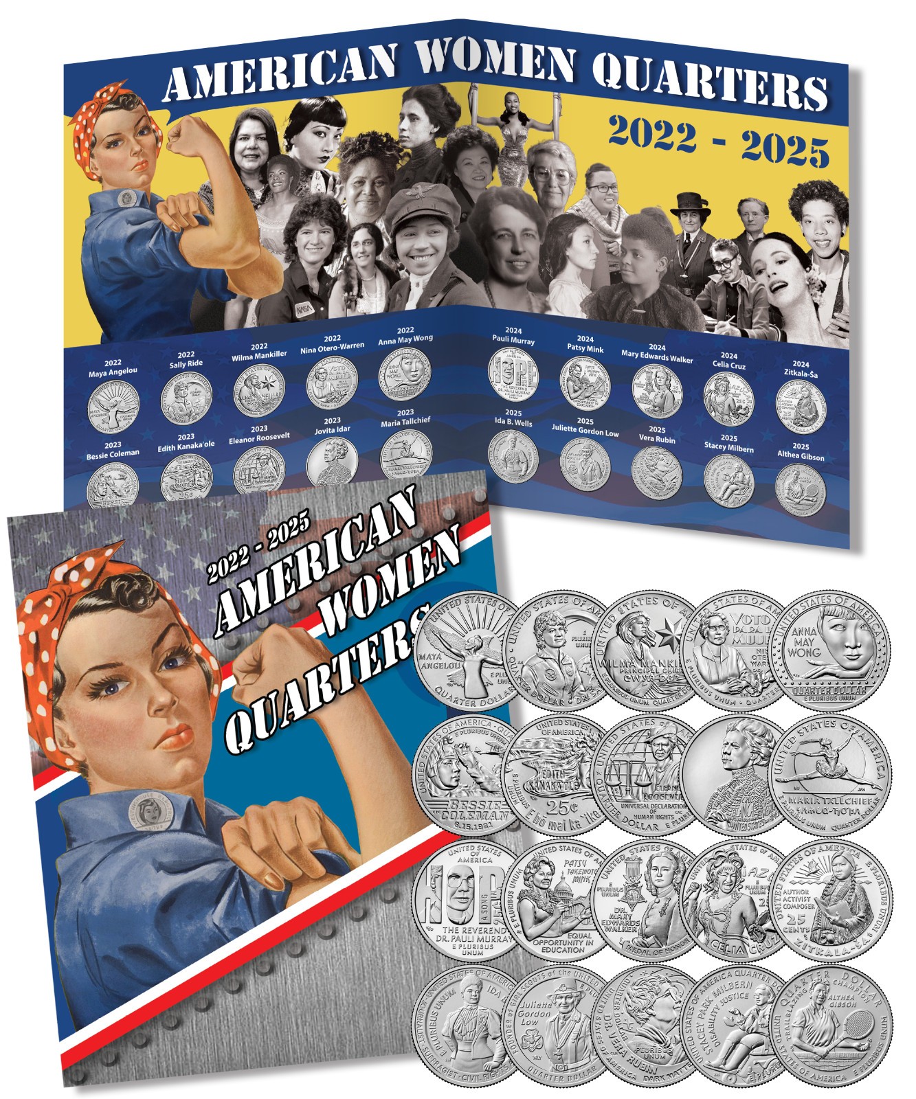 American Women Quarters Complete set in Coin Folder (2022-2025) American Women Quarters Complete set in Coin Folder (2022-2025)
