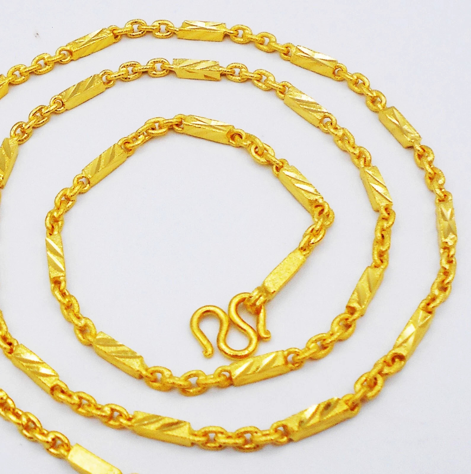 22K 23K 24K Thai Baht Yellow Gold GP Filled Necklace 16-26 inch 3 mm Jewelry