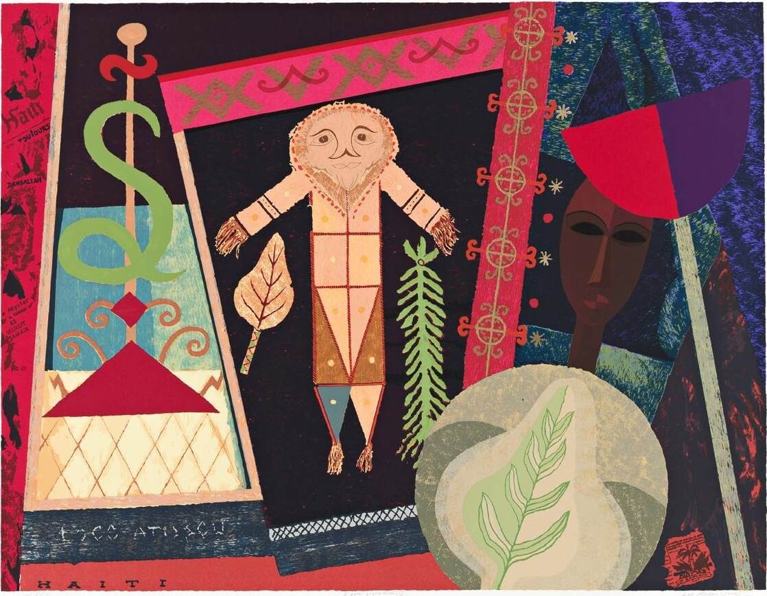 Loïs Mailou Jones Veve Vodou III Haitian Color Screenprint
