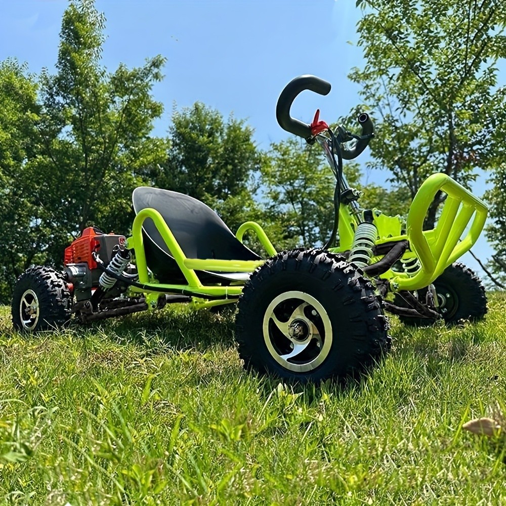 Youth Off-Road Go-Kart 63cc 2-Stroke - Enjoy Assembly Fun,Christmas Gift Green