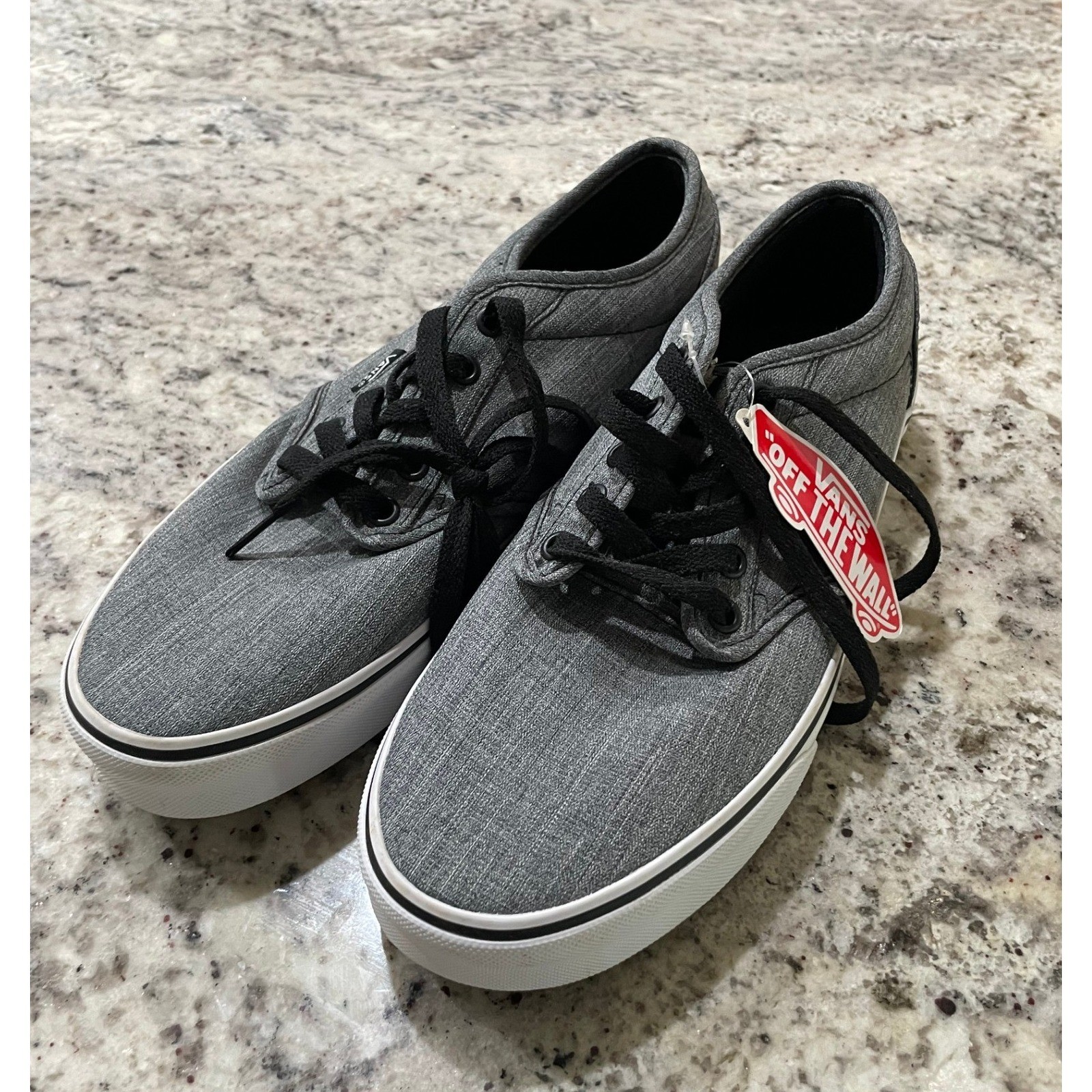 Vans Atwood Low Gray Chambray Skate Shoes Mens 9.0 VN000TUY721356 Vans Atwood Low Gray Chambray Skate Shoes Mens 9.0 VN000TUY721356