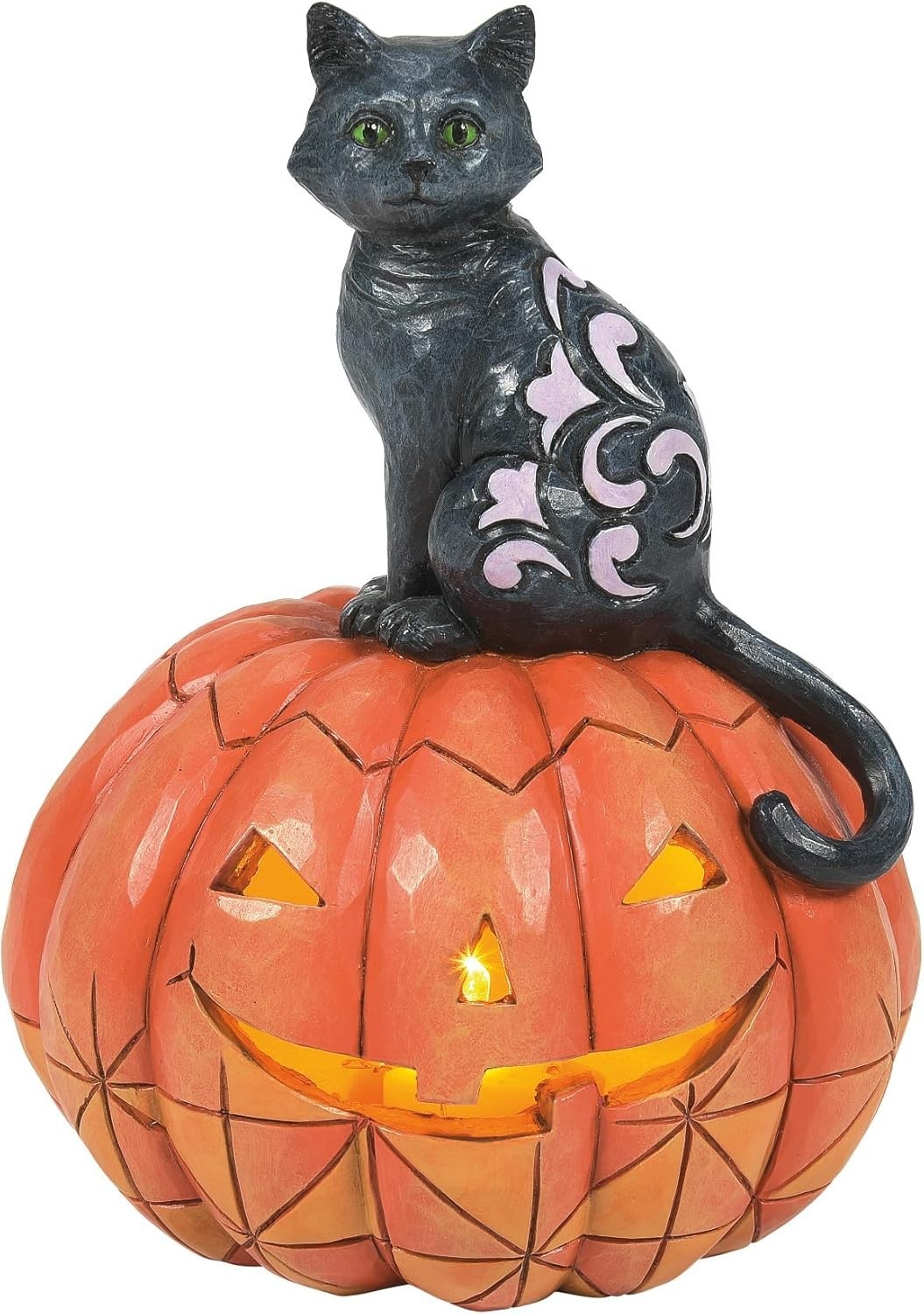Jim Shore Heartwood Creek Purr-fect Pumpkin Halloween Lit Statue 6014479 NEW T Jim Shore Heartwood Creek Purr-fect Pumpkin Halloween Lit Statue 6014479 NEW T