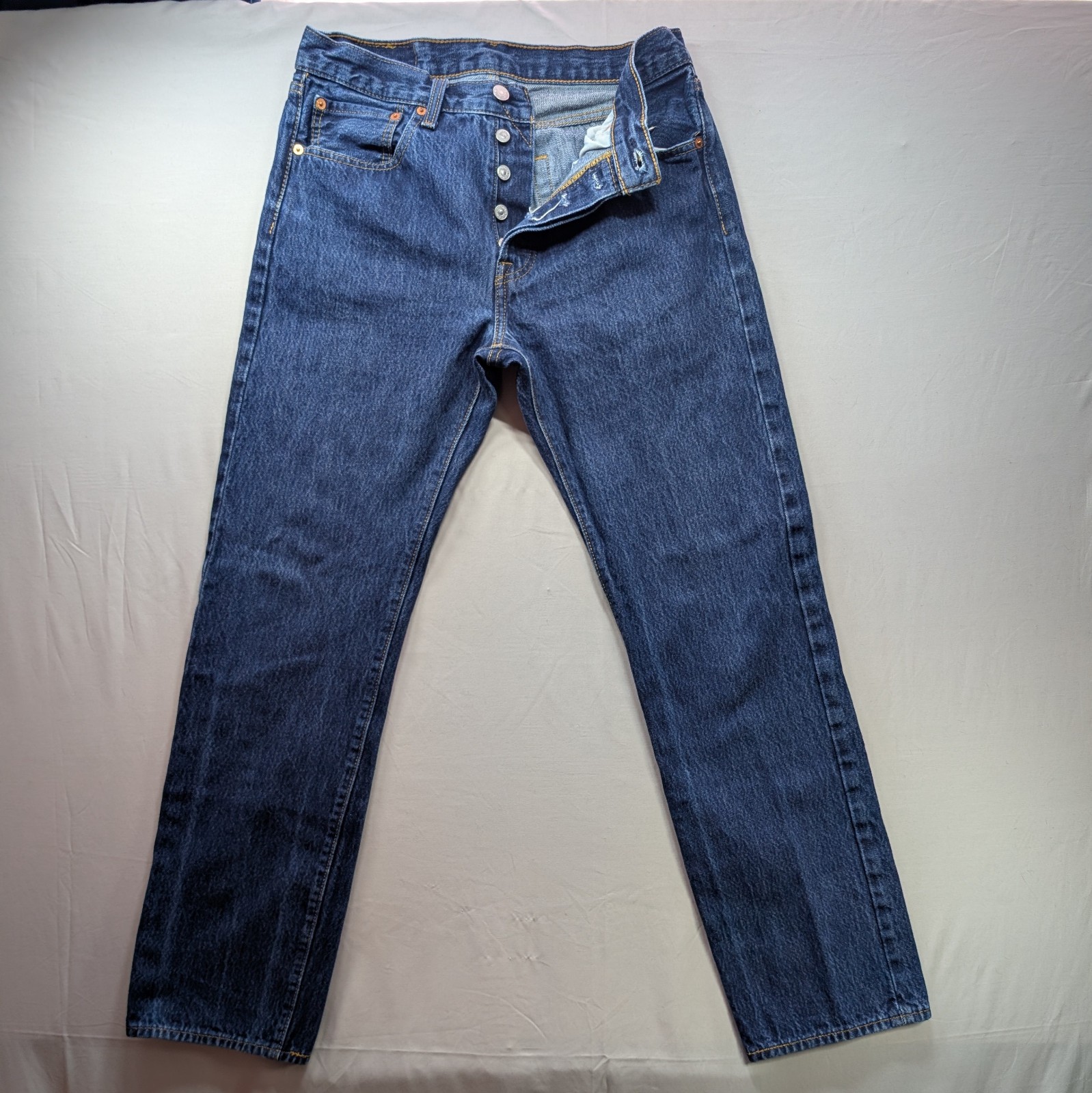 Levi\'s 501 Original Fit Jeans Men 31x32 Blue Straight Leg Button Fly Egypt Wash
