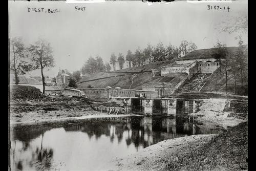 Photo:Diest Belgium Belgian Fort Bridge River 1910s