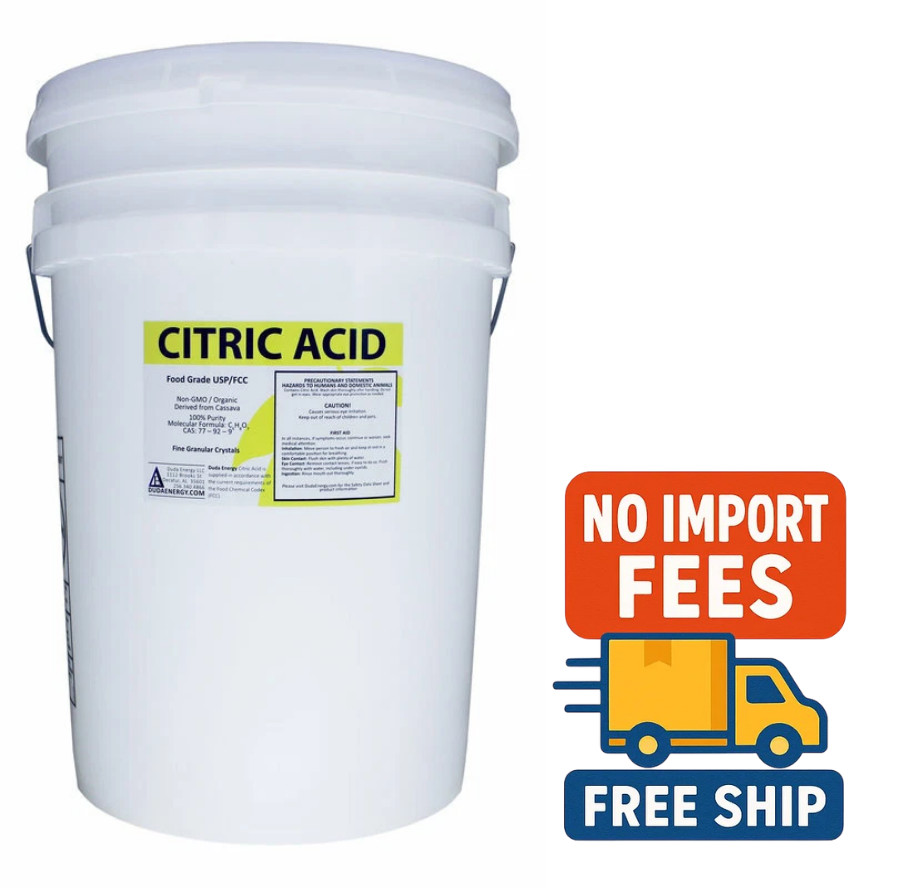 50 lb Pail of Food Grade Citric Acid 100% Pure Made in USA FCC/USP Fine Granular