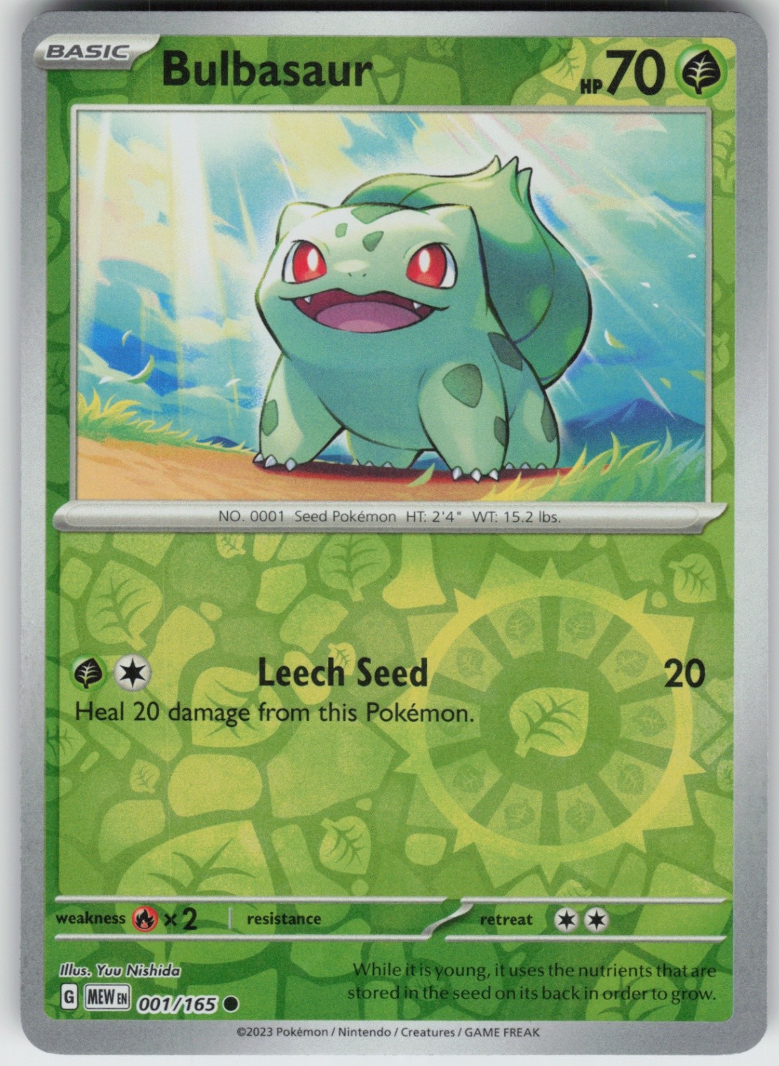 PO-01 Reverse Holo Bulbasaur - 001/165 Common SV: Scarlet & Violet 151