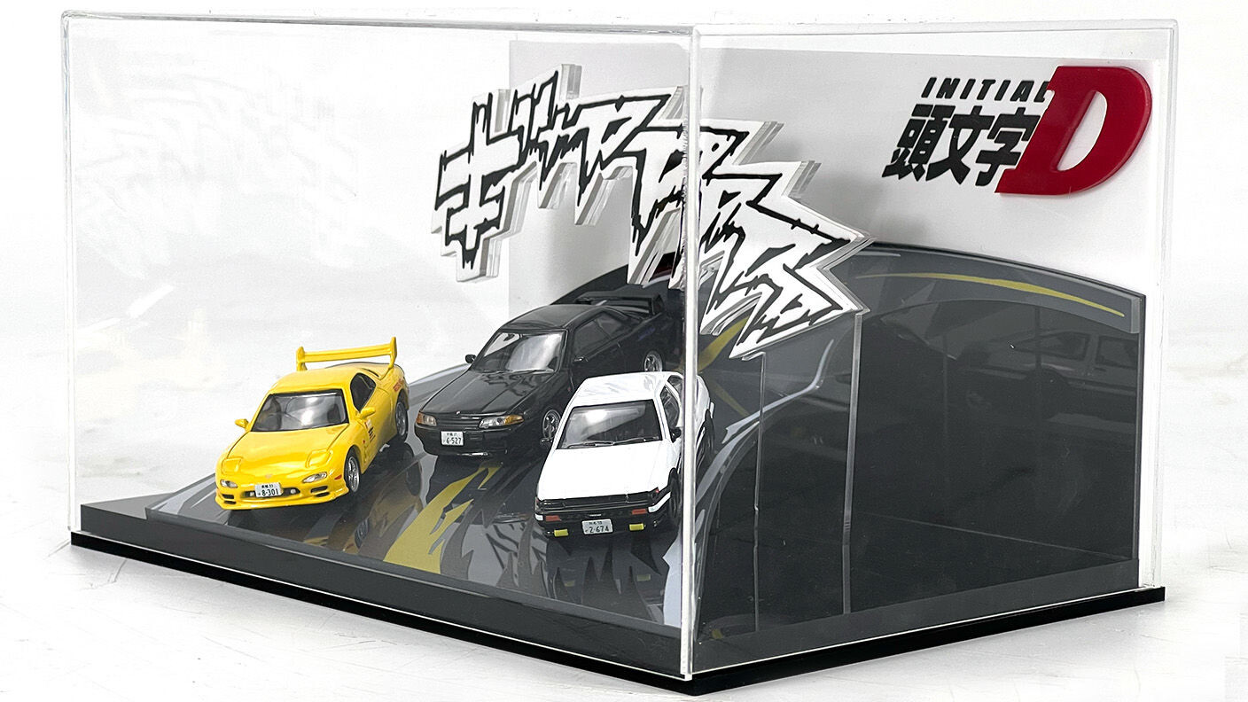 1:64 Initial D Curve Three-dimensional Parking lot Scene Model for 4pcs 1/64 Car