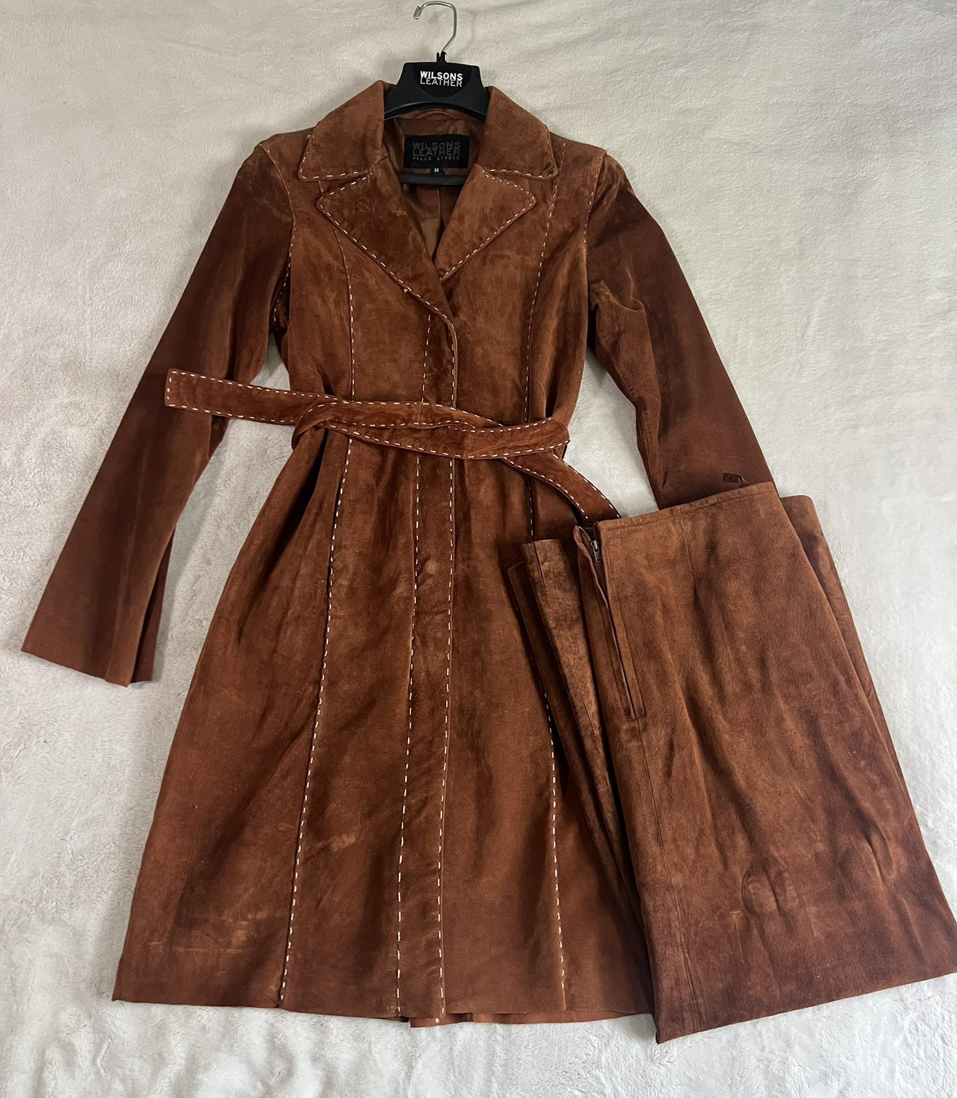 Vtg Wilson’s Leather Suede Boho Retro Long Jacket with skirt(12) Coat Sz M Vtg Wilson’s Leather Suede Boho Retro Long Jacket with skirt(12) Coat Sz M