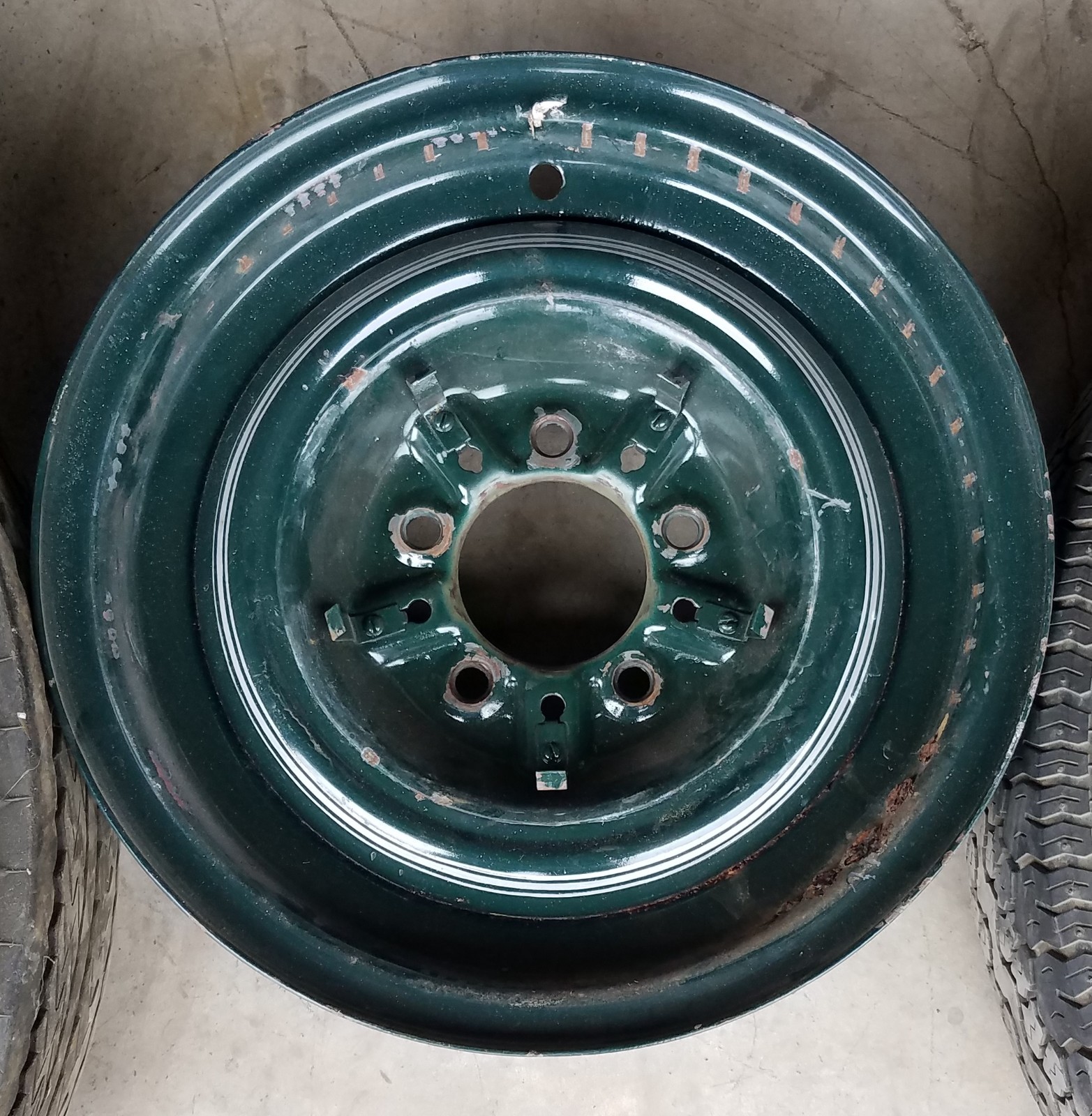 VERY RARE 1938 BUICK CENTURY FACTORY 15 INCH WHEELS IN GOOD CONDITION WITH HUBS.