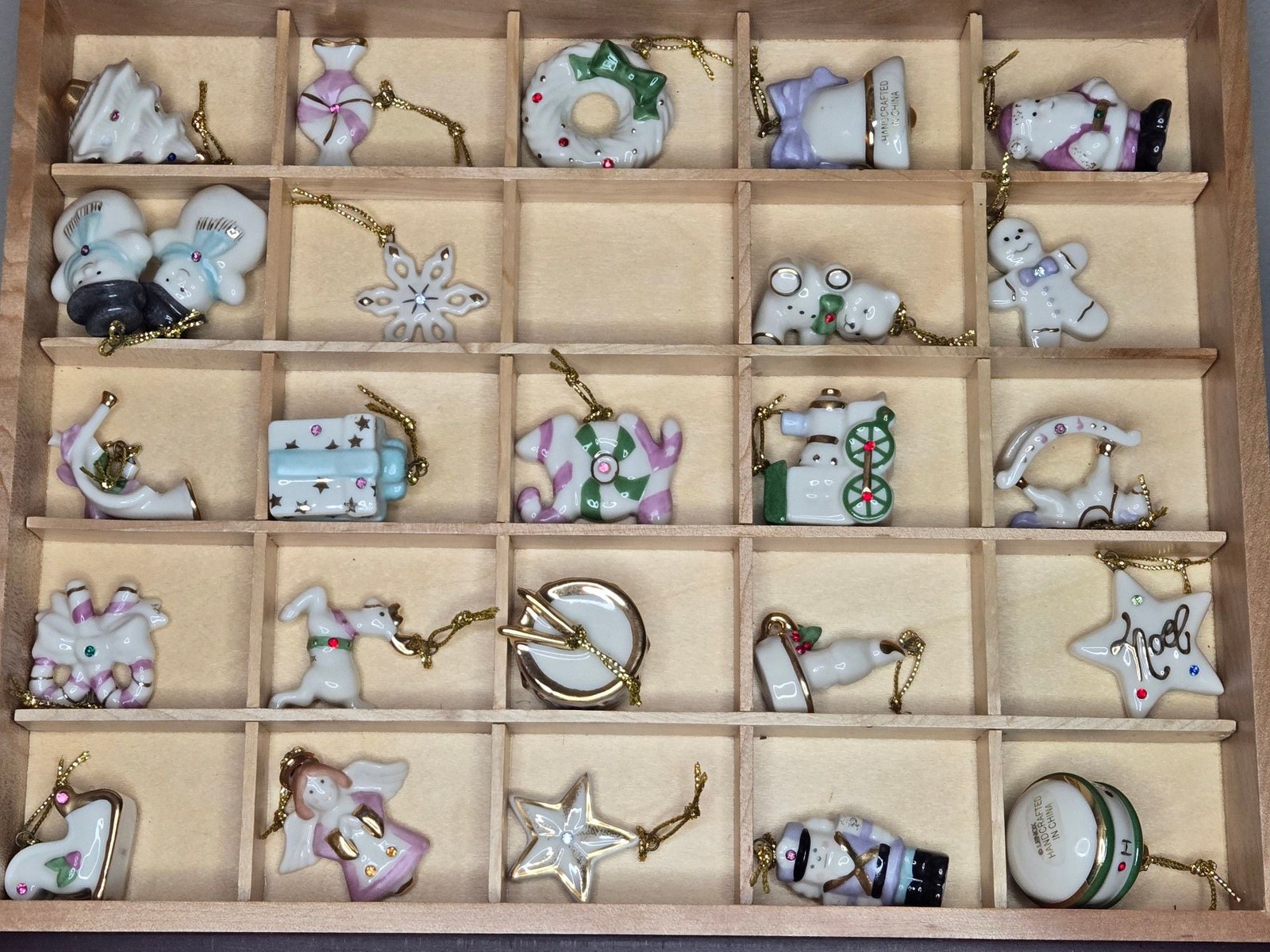 Lenox Jeweled Advent Calendar Ornaments Collection Miniature Christmas