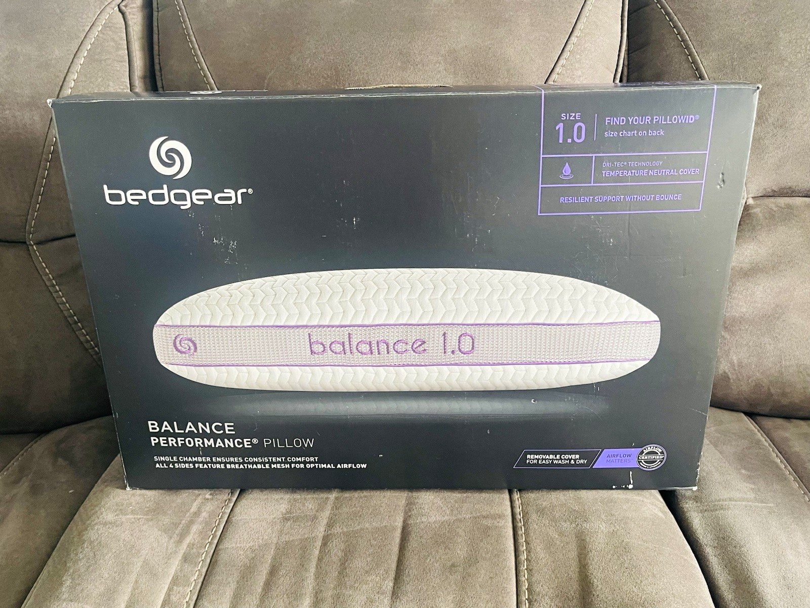 Bedgear Balance 1.0 Performance Bed Pillow BOOST Fill Removable Cover 20x26