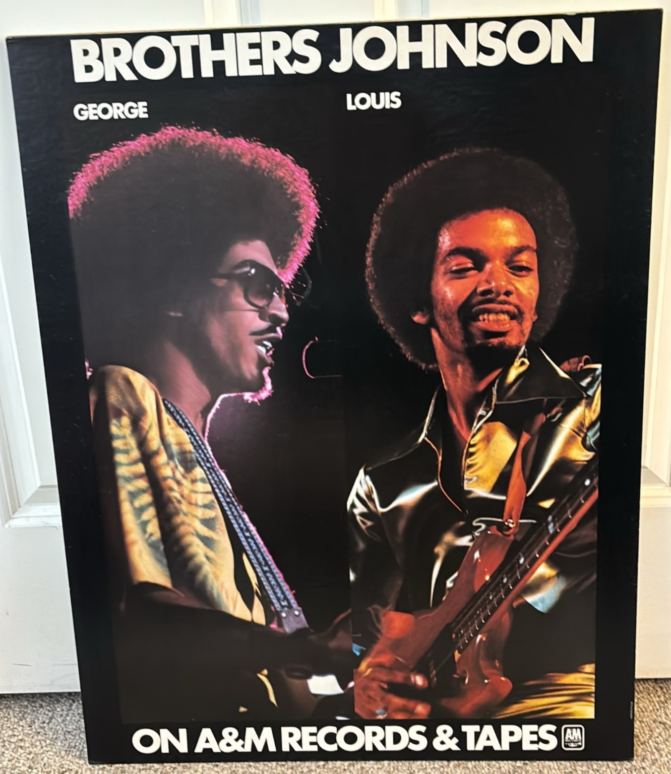 1970s BROTHERS JOHNSON Orig A&M Records Large Cardboard Promo Poster Disco Soul
