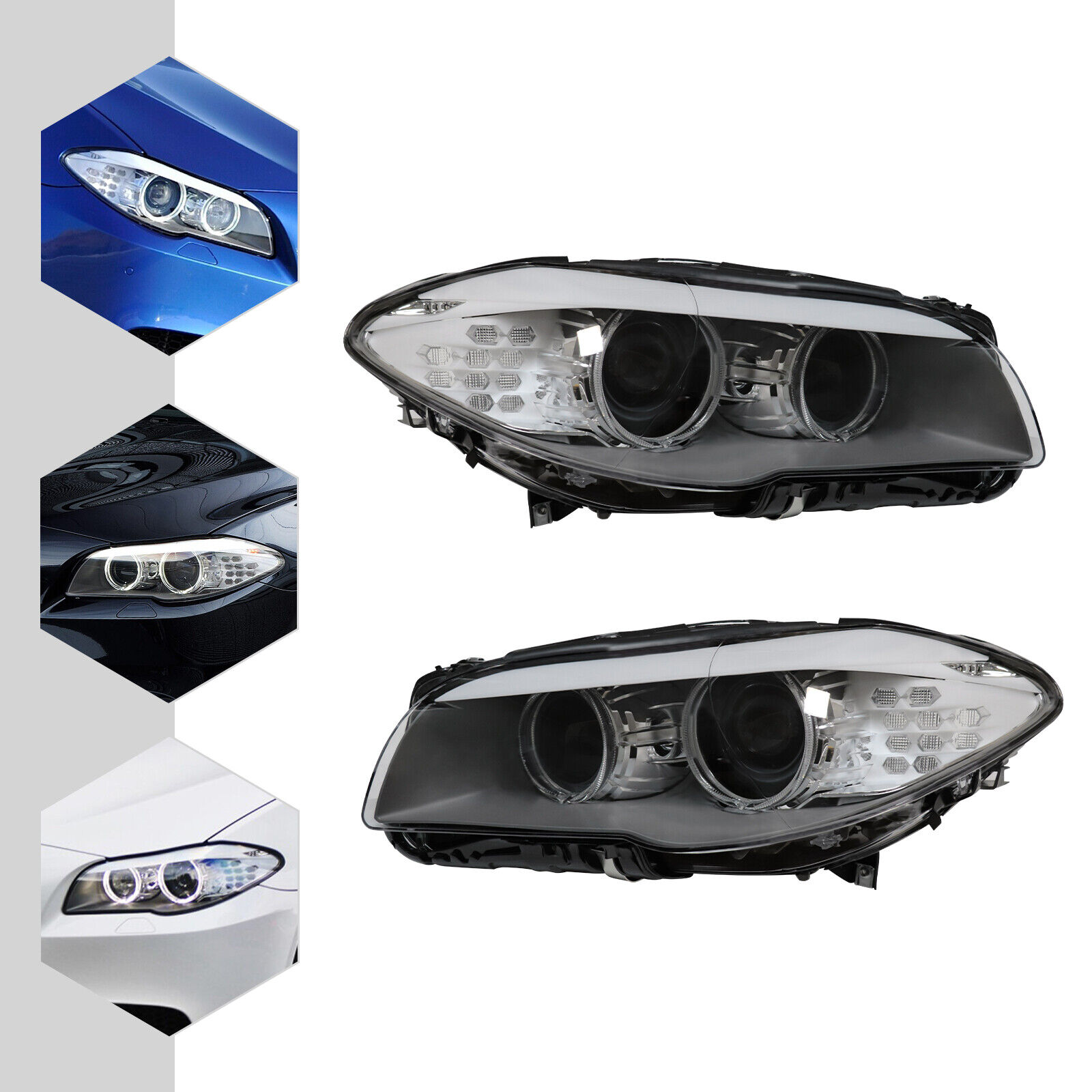 Headlight Assembly Set For 2011-2013 BMW 550i 528i 530i Left&Right W/Bulb