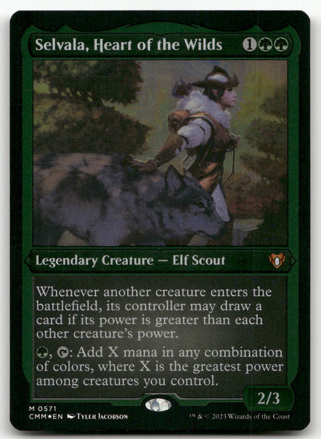 Selvala, Heart of the Wilds (Foil Etched) #571 NM Commander Masters Magic MTG